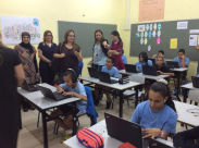 بالصور: زيارة طاقم مشروع سايبر لمدرسة أجيال الابتدائية بيافا 